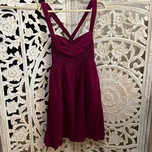 HD in Paris Raspberry Velour Smocked Ruched Dress Urban Outfitters Speak Now